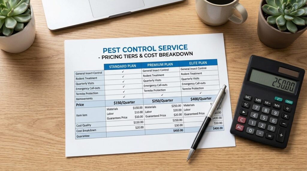 Close-up overhead view of a detailed price comparison chart